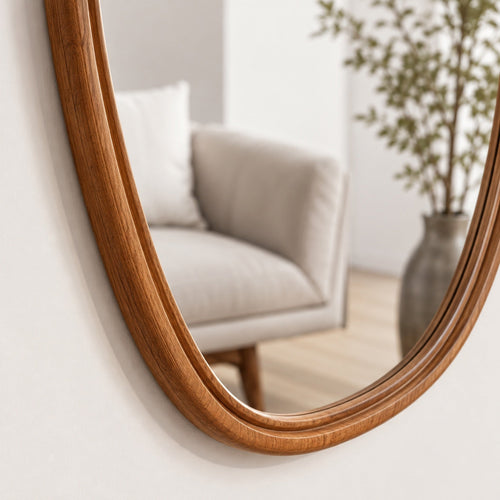 OVELA Walnut Wall Mirror detail