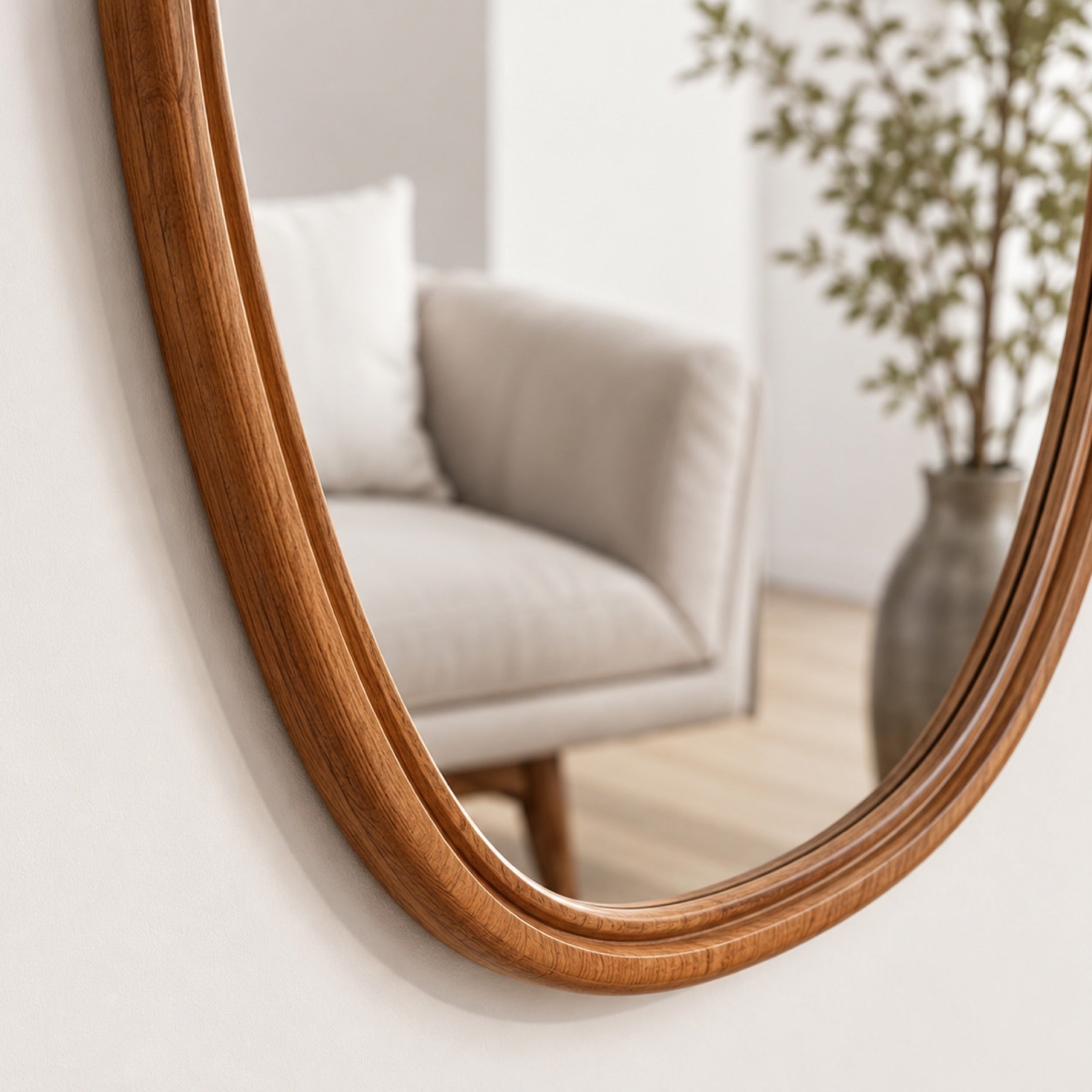 OVELA Walnut Wall Mirror Detail