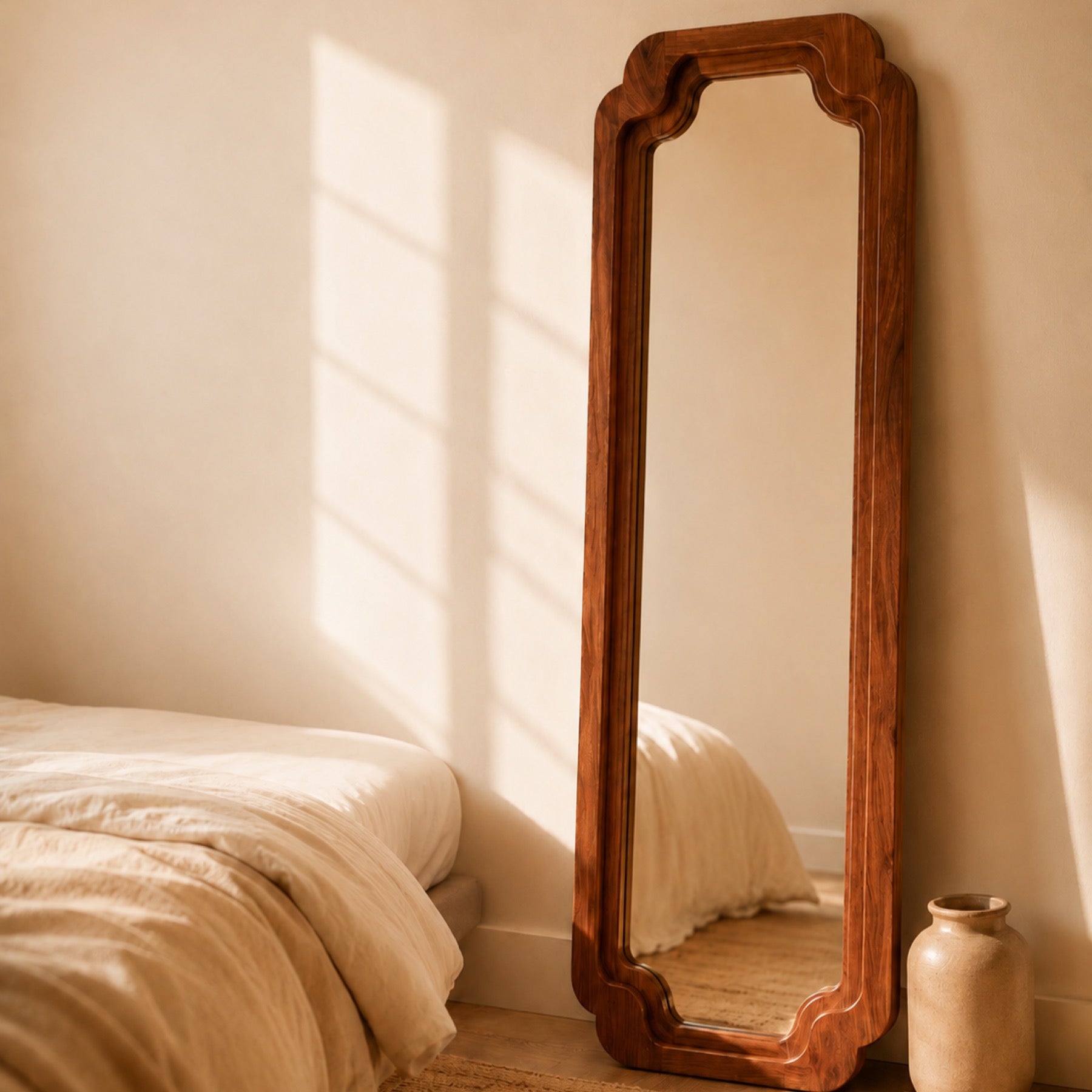 VINTA Walnut Full-Length Mirror Lifestyle