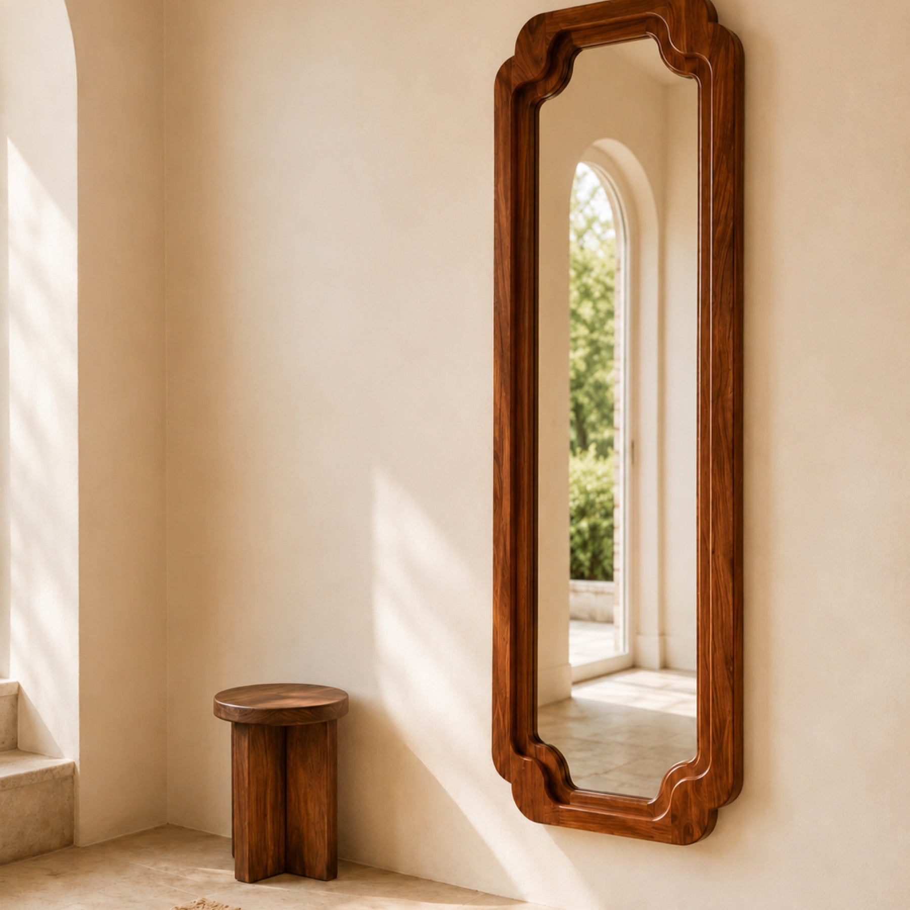 VINTA Walnut Full-Length Mirror Scale
