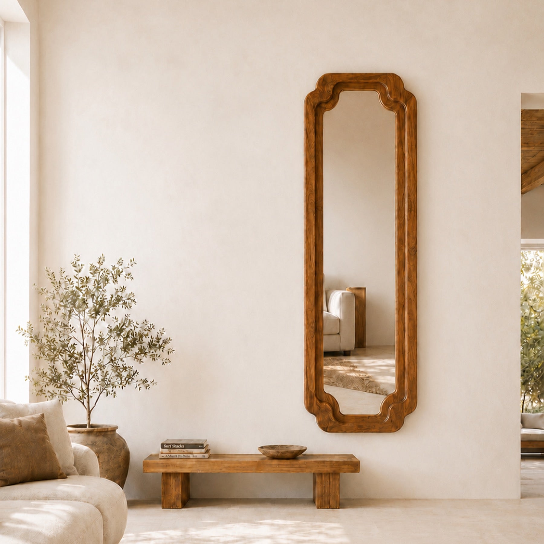 VINTA Walnut Full-Length Mirror Room