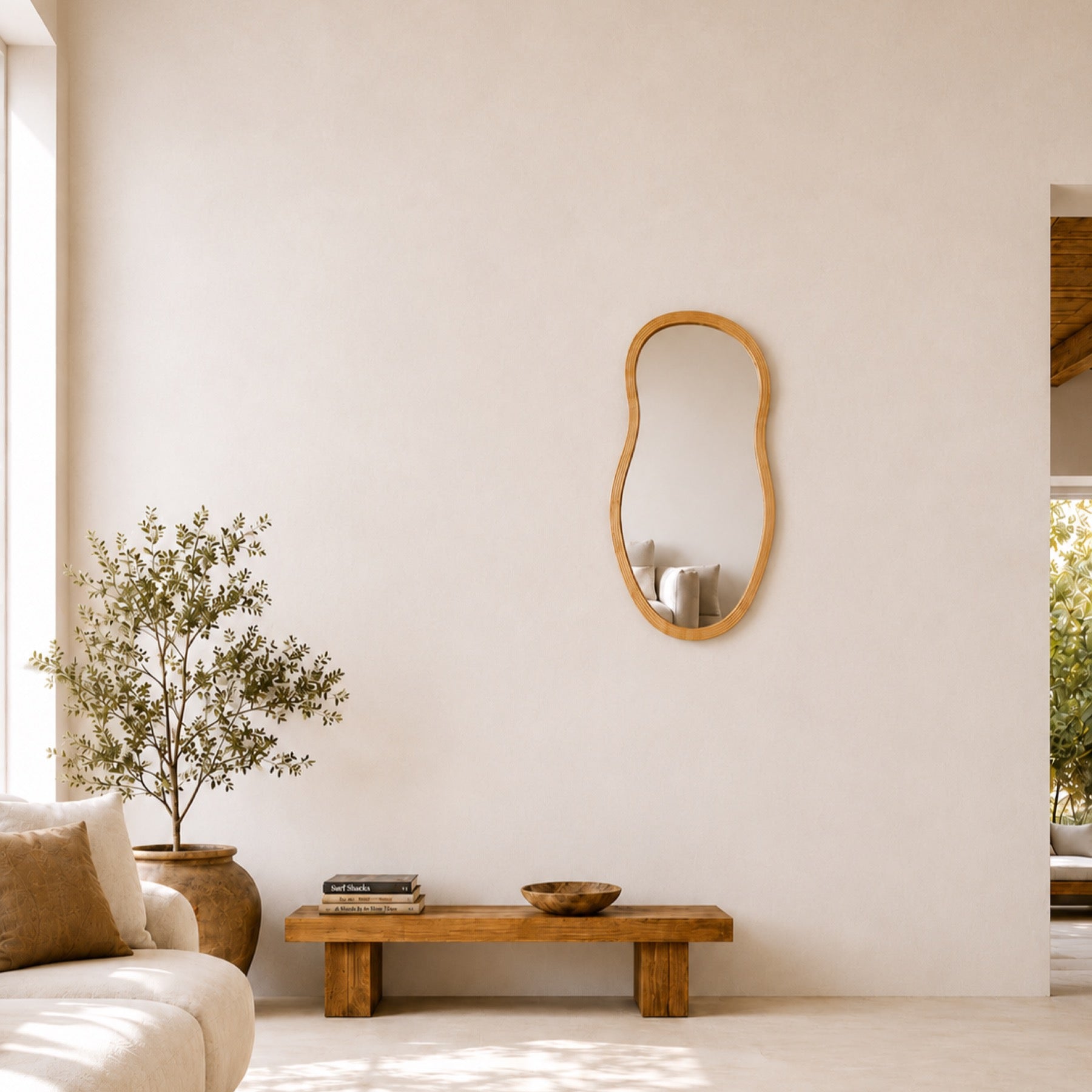 WAVO Wood Wall Mirror Lifestyle